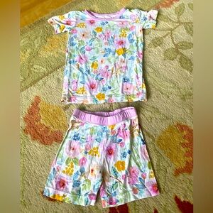 Little Sleepies Bella Blooms two piece toddler short & short sleeve pajama set